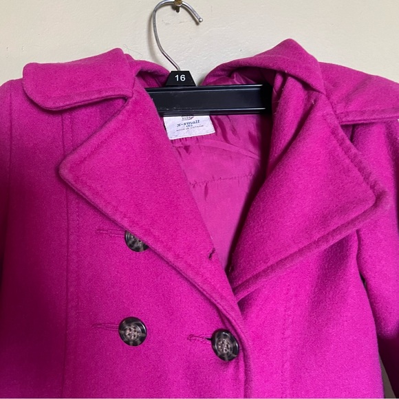 OLD NAVY | GIRLS PINK PEACOAT BUTTON HOODED COAT/JACKET SIZE XS - Picture 4 of 16